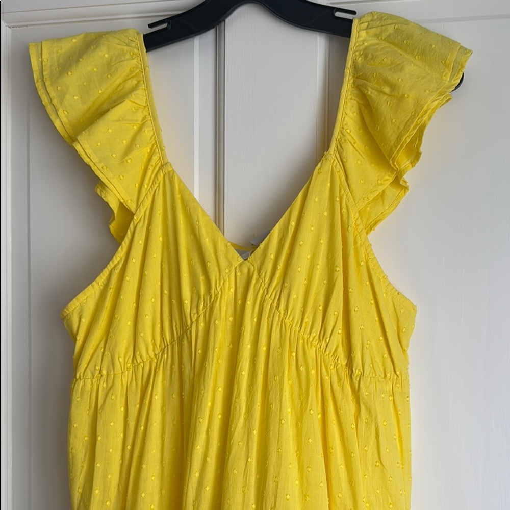 Yellow Ruffled Sleeveless Dress - Picture 2 of 8